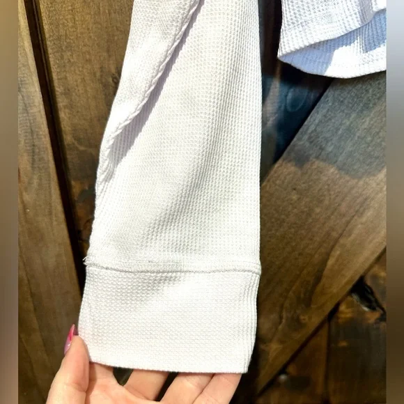 NWT Mono B White Waffle Knit Cowl Neck Pull Over Top - Picture 9 of 12